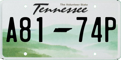 TN license plate A8174P