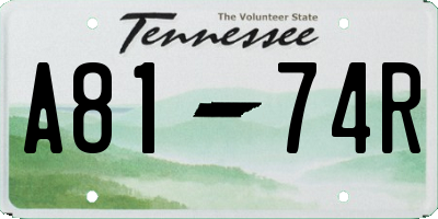 TN license plate A8174R