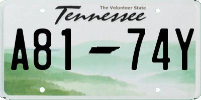 TN license plate A8174Y