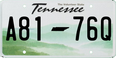 TN license plate A8176Q
