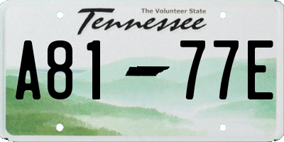 TN license plate A8177E