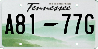 TN license plate A8177G