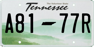TN license plate A8177R