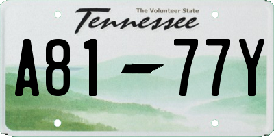 TN license plate A8177Y
