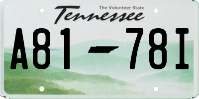 TN license plate A8178I
