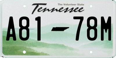 TN license plate A8178M