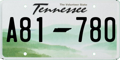 TN license plate A8178O