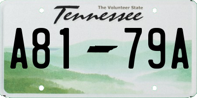 TN license plate A8179A