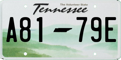 TN license plate A8179E
