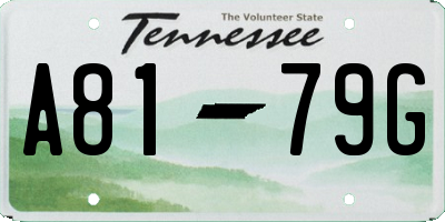 TN license plate A8179G