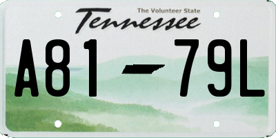 TN license plate A8179L