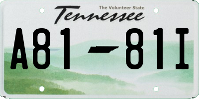 TN license plate A8181I