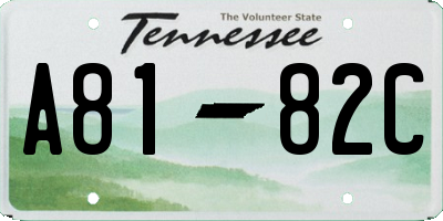 TN license plate A8182C