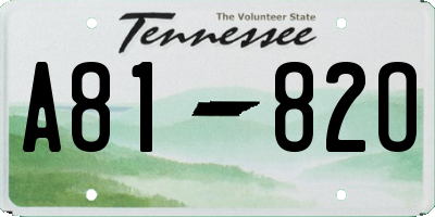 TN license plate A8182O