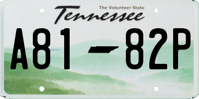 TN license plate A8182P