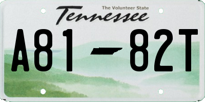 TN license plate A8182T