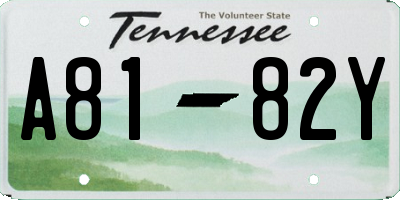 TN license plate A8182Y