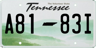 TN license plate A8183I