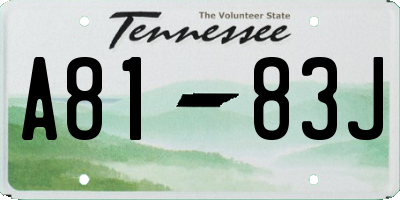 TN license plate A8183J
