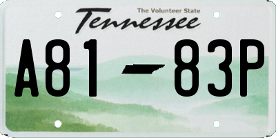 TN license plate A8183P