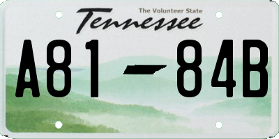 TN license plate A8184B