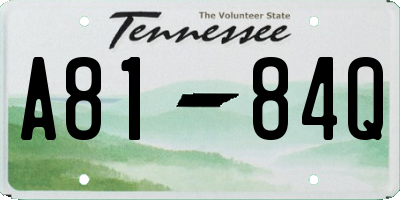 TN license plate A8184Q