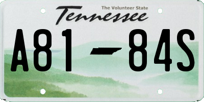 TN license plate A8184S