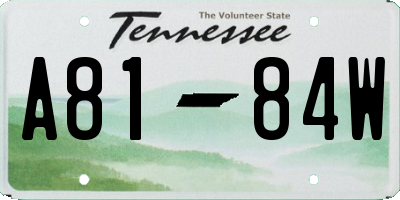 TN license plate A8184W