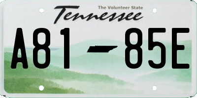 TN license plate A8185E