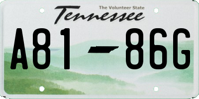 TN license plate A8186G