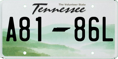 TN license plate A8186L