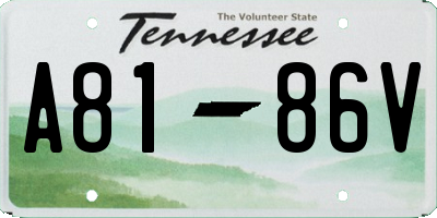 TN license plate A8186V