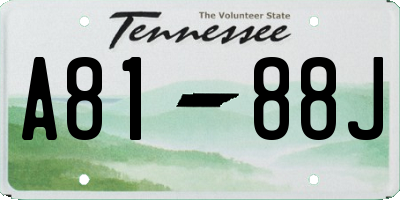 TN license plate A8188J