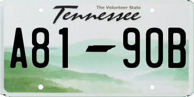 TN license plate A8190B