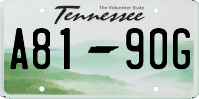 TN license plate A8190G