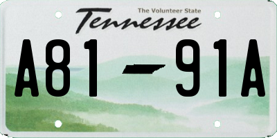 TN license plate A8191A