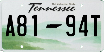 TN license plate A8194T
