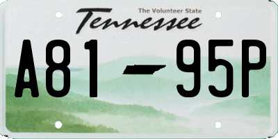 TN license plate A8195P