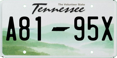 TN license plate A8195X