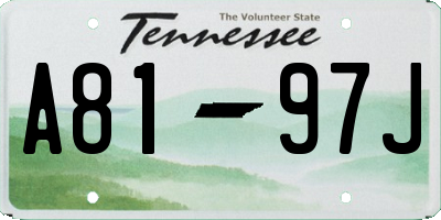 TN license plate A8197J