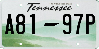 TN license plate A8197P