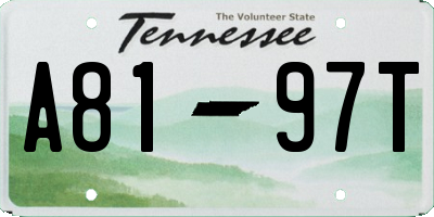 TN license plate A8197T