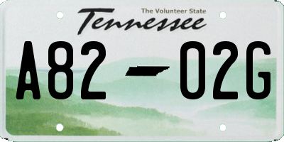 TN license plate A8202G