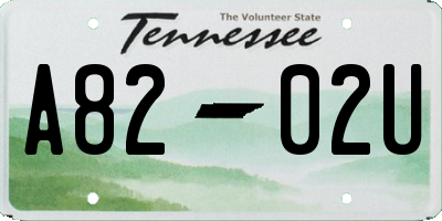 TN license plate A8202U