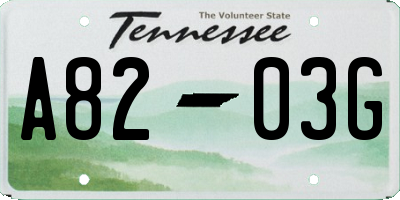 TN license plate A8203G