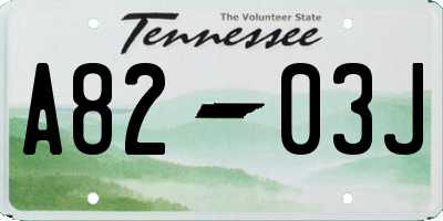 TN license plate A8203J