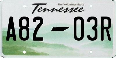 TN license plate A8203R