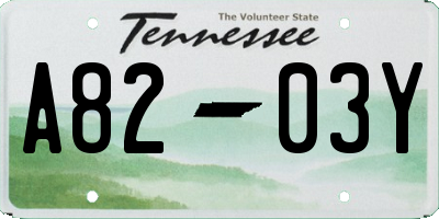 TN license plate A8203Y
