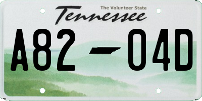 TN license plate A8204D