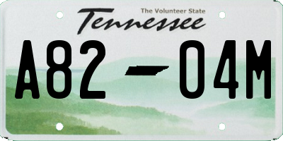 TN license plate A8204M